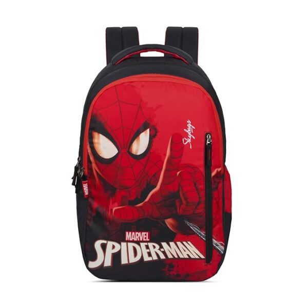 Skybags 30L Printed School Backpack For Kids, 02 Red, (Marvel Spiderman),