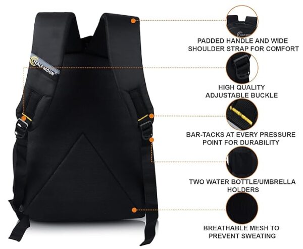Half Moon Strike 35L Unisex Spacious School/Laptop/College/Office Travel Backpack Bag for Men Women Boys & Girls with 15.6 inch Padded Laptop Compartment & Multiple Pockets - Image 3