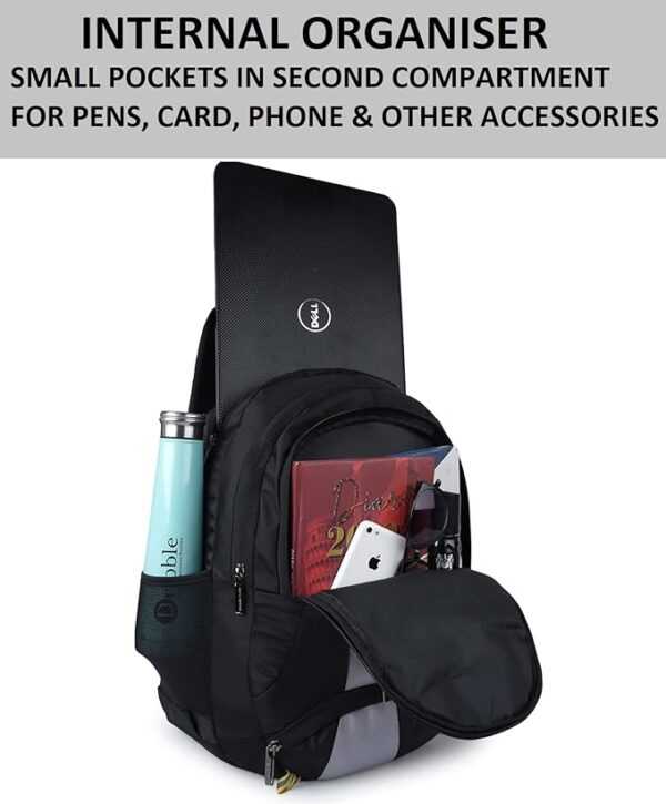 Half Moon Strike 35L Unisex Spacious School/Laptop/College/Office Travel Backpack Bag for Men Women Boys & Girls with 15.6 inch Padded Laptop Compartment & Multiple Pockets - Image 2